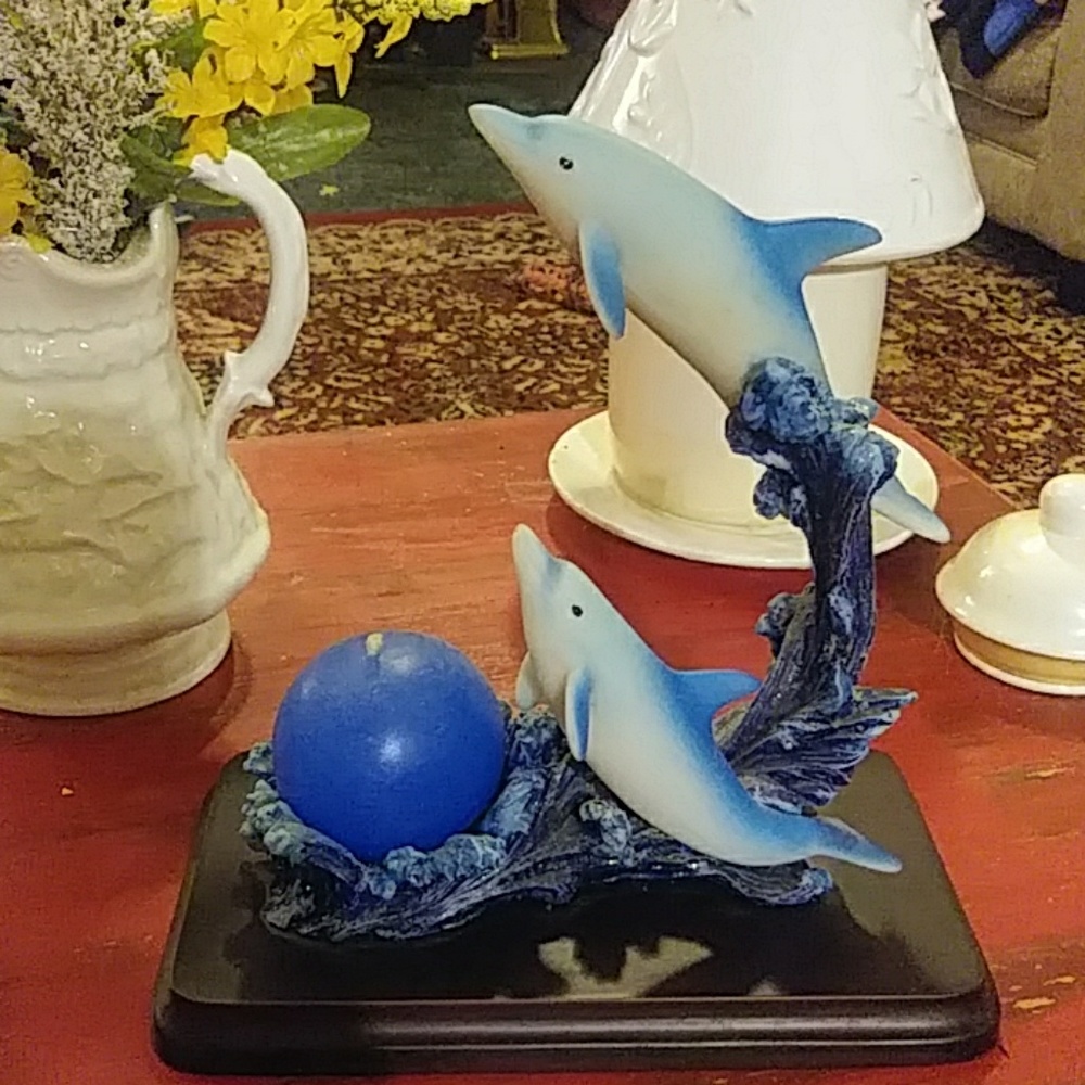 Dolphin candle holder
